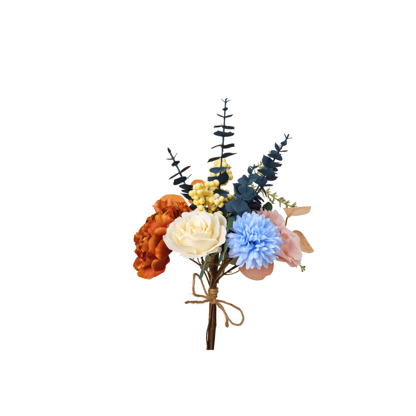 BOUQUET DE ROSES ŒILLETS PIVOINES EUCALYPTUS