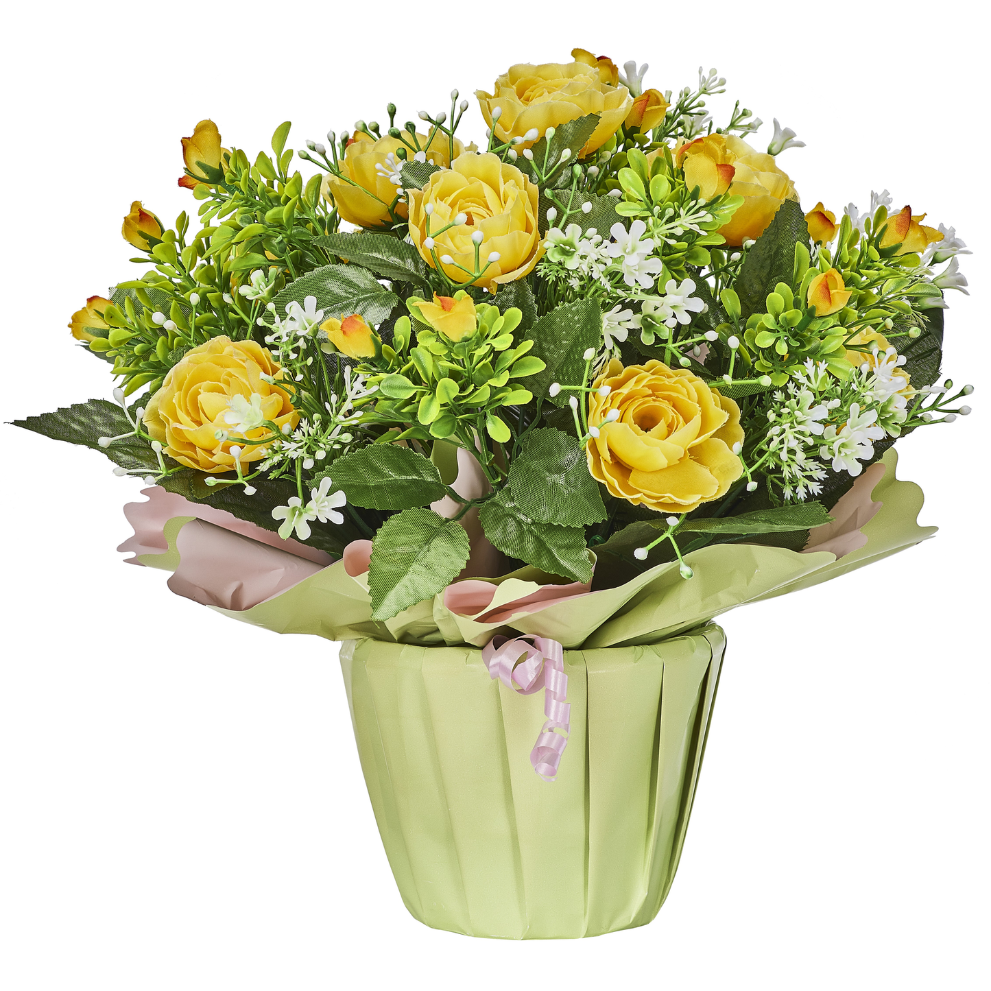 COROLLE DE ROSETTES ET VERDURE