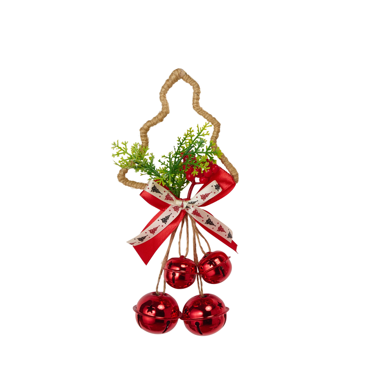 SUSPENSION AVEC SAPIN ET 4 CLOCHETTES SHINY