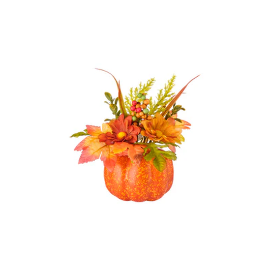 CITROUILLE DECO AVEC MARGUERITES