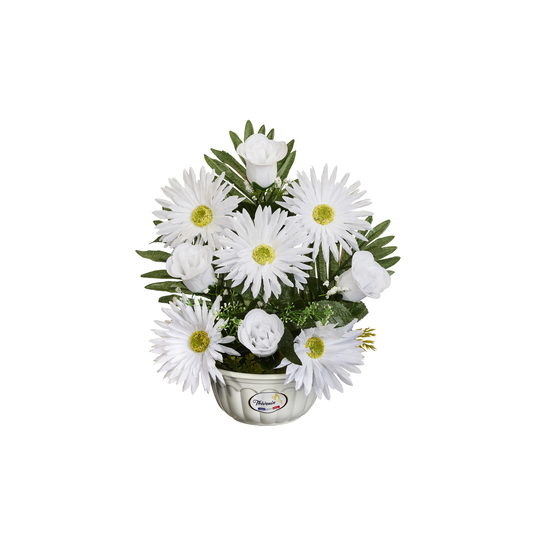 Coupe Blanche De Gerberas/Boutons - Coloris Blanc