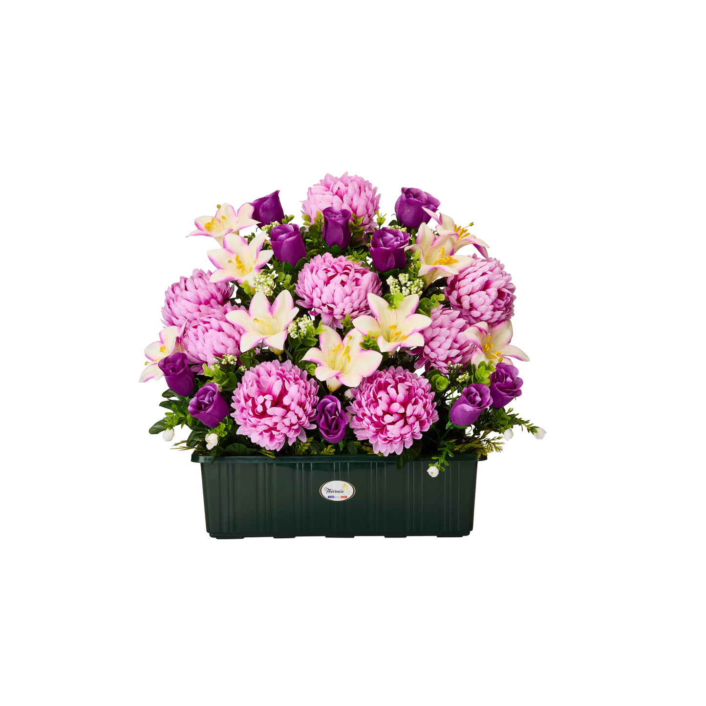 Jardiniere Tgm De Chrysanthemes/Boutons/Lys
