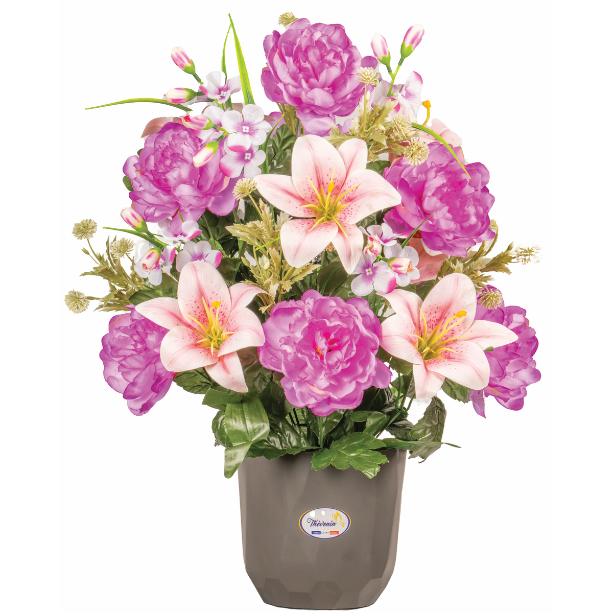POT DE PIVOINES LYS ET CHARDONS