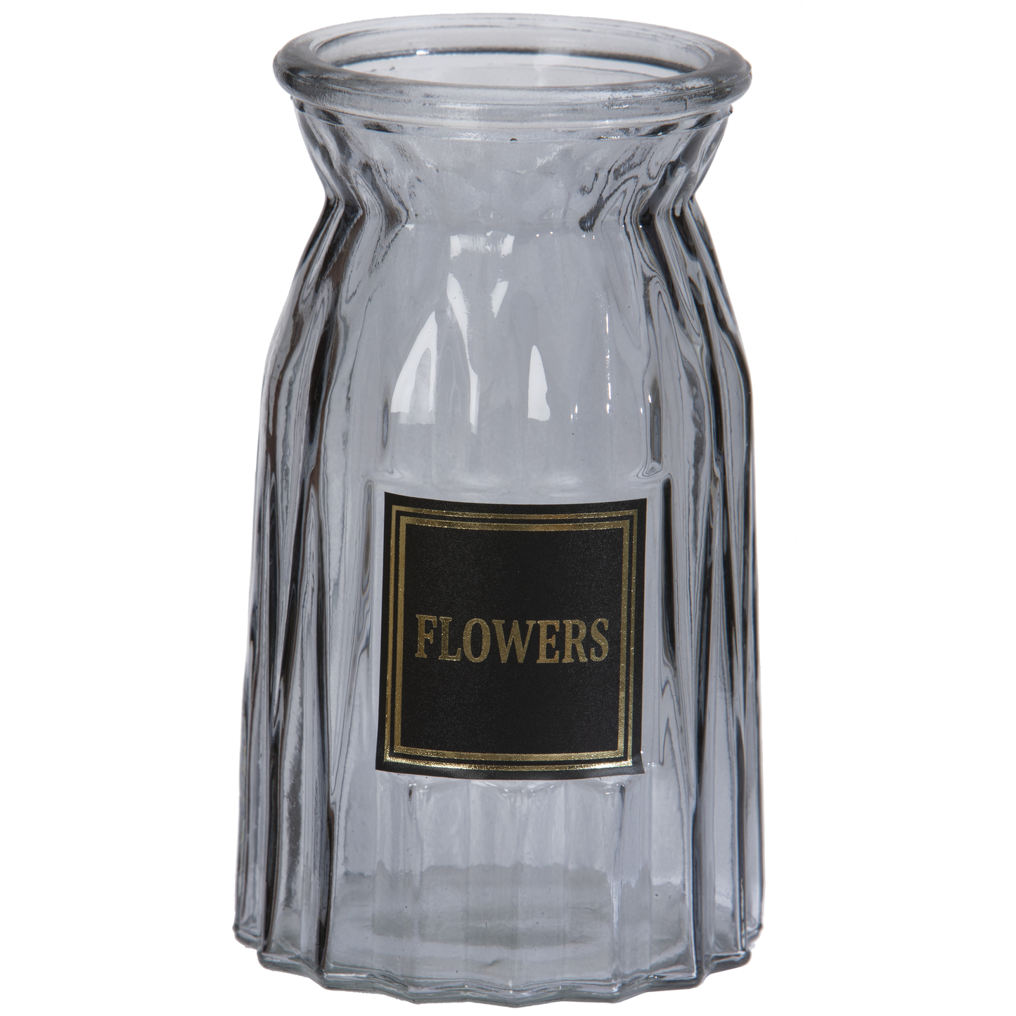 VASE EN VERRE TEINTE GRIS - FLOWERS