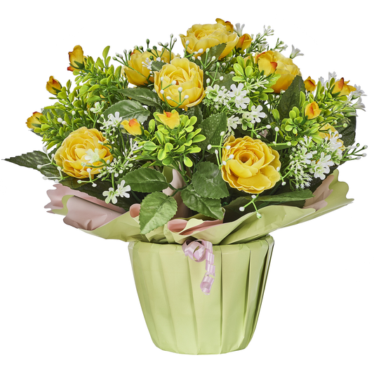 COROLLE DE ROSETTES ET VERDURE