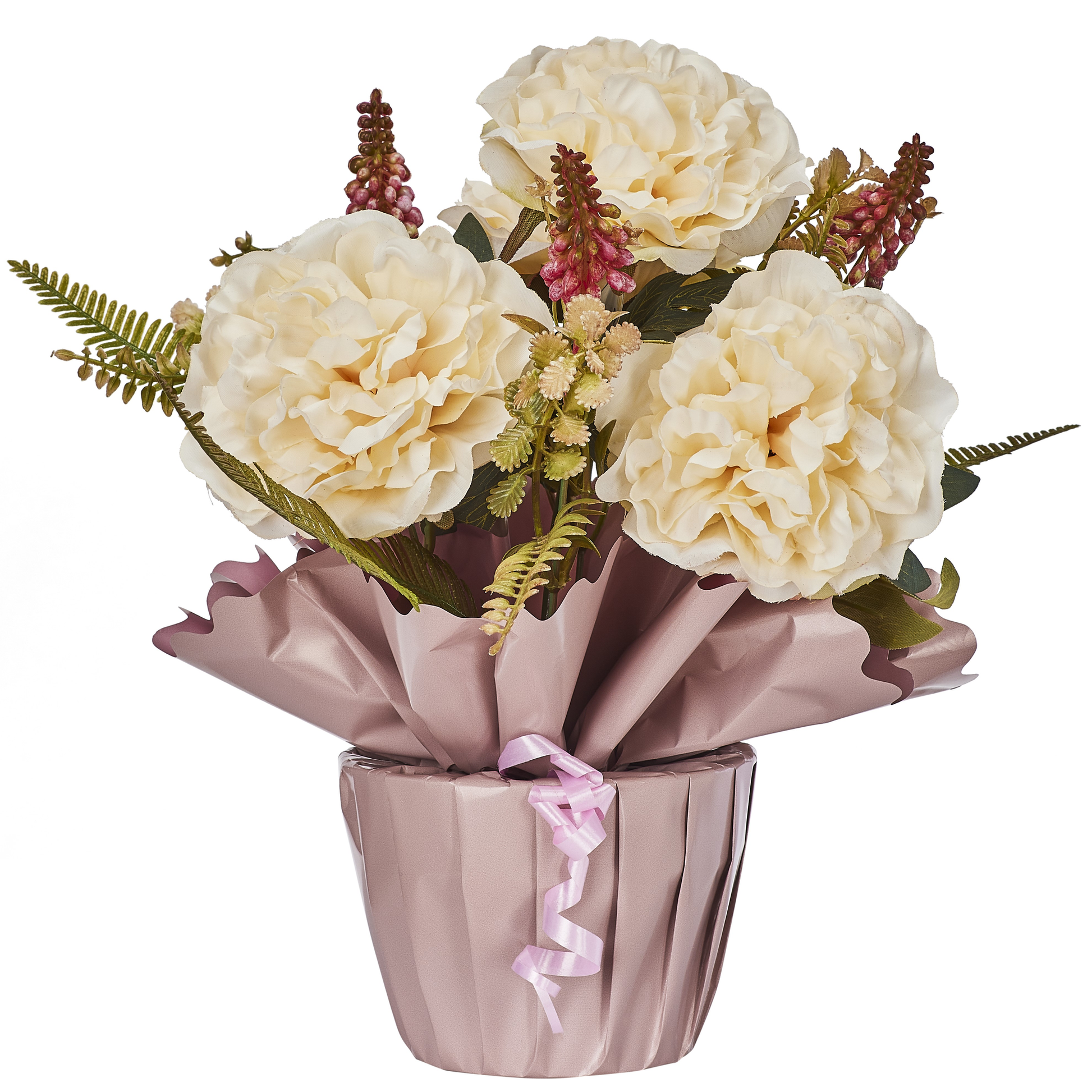 SAC PAPIER DE PIVOINES ET FLEURS DE PIN - EFFET FLEURS SECHEES